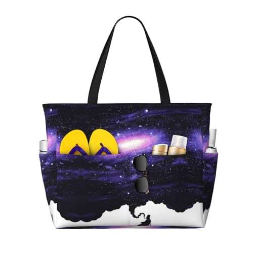 KSEFXXPKA Reisetasche mit Weihnachtsbaum-Motiv, großes Fassungsvermögen, Segeltuch, Tragetasche, Schultertasche, für Fitnessstudio, Reisen, Galaxie-Weltraumkunst, Einheitsgröße von KSEFXXPKA