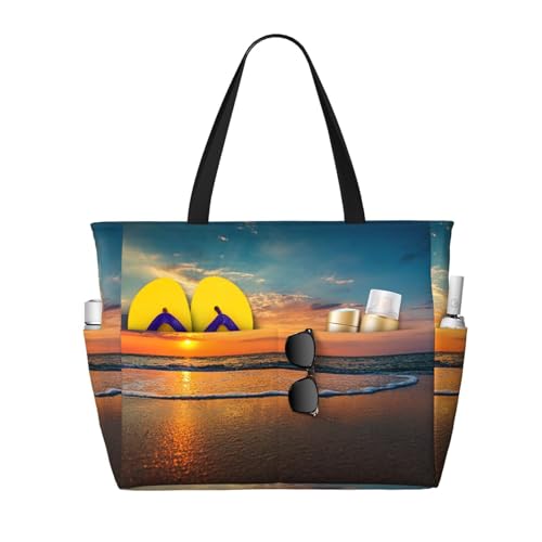 KSEFXXPKA Reisetasche mit Weihnachtsbaum-Motiv, großes Fassungsvermögen, Segeltuch, Tragetasche, Schultertasche, für Fitnessstudio, Reisen, Strand Sonnenuntergang, Einheitsgröße von KSEFXXPKA