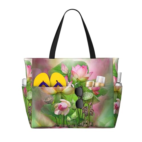 KSEFXXPKA Rote Schmetterlinge, Valentinstagsdruck, großes Fassungsvermögen, Strand-Reisetasche, Tragetasche, Schultertasche, Schultertasche, für Fitnessstudio, Reisen, Alltag, Spirit of the Lotus, von KSEFXXPKA