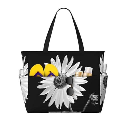 KSEFXXPKA Strand-Reisetasche mit Sonnenblumen-Druck, große Kapazität, Schultertasche, Schultertasche, für Fitnessstudio, Reisen, sonnenblume, Einheitsgröße von KSEFXXPKA