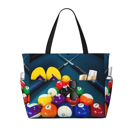 KSEFXXPKA Strandtasche mit Sonnenaufgang und Zeitdruck, großes Fassungsvermögen, Strandtasche, Tragetasche, Schultertasche, Schultertasche für Fitnessstudio, Reisen, Billard, Einheitsgröße von KSEFXXPKA