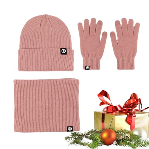 Mütze Handschuhe Schal Set Damen | Stricken Sie einen warmen Beanie-Mützen-Schal | Thermo-Strickmütze, weiche warme Handschuhe, Schal zum Skifahren, Wandern, Rodeln, Camping, Reisen, Skaten Kshsaa von KSHSAA