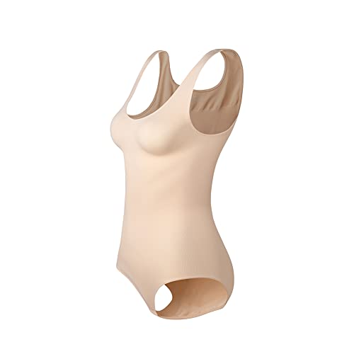 KSKshape Damen Shapewear Body Shaper Bodysuit Shapewear Figurformender Formende Tank Top Taillenformer,Beige,M von KSKshape