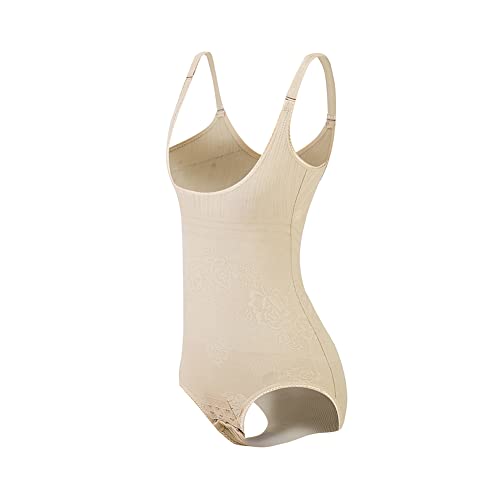 KSKshape Damen Shapewear Body Shaping Bodysuit Miederslip Postnatal Erholung Bauch Weg Taillenformer Figurformender,Beige,3XL von KSKshape