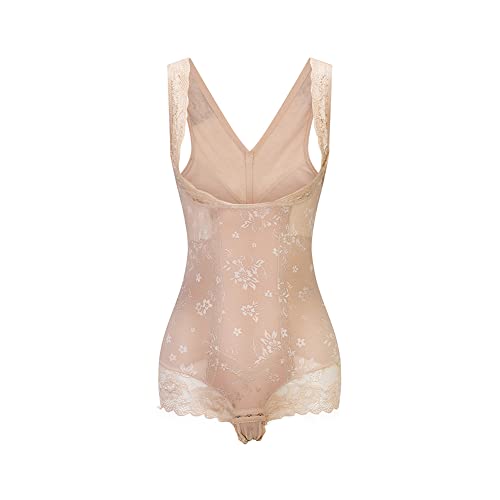 KSKshape Damen Shapewear Figurformender Formende Bodys Taillenformer Shaping Bodysuit mit Haken,Beige,XXL von KSKshape