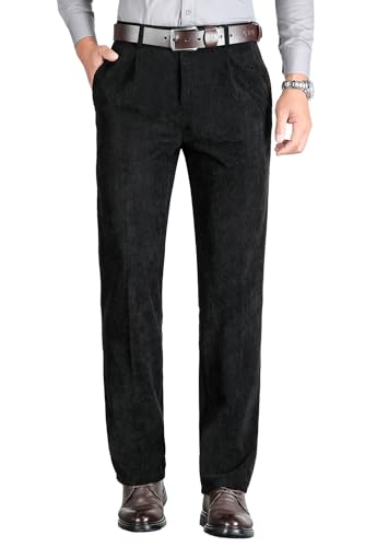 KTWOLEN Herren Cord Hose Freizeithose Klassischer Passform Cordhosen Stretch Leicht Hose Reißverschluss Büro Hose mit 4 Taschen, Schwarz, 30 KTWOLEN Herren Cord Hose Freizeithose Klassischer Passform Cordhosen Stretch Leicht Hose Reißverschluss Büro Hose mit 4 Taschen, Schwarz, 30 von KTWOLEN