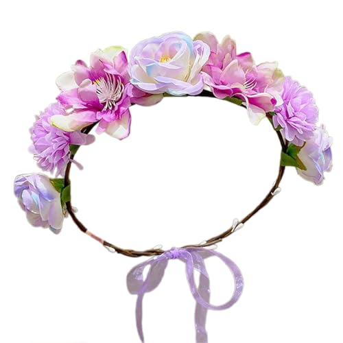 Elegantes Blumenkranz Stirnband Verstellbares Blumen Haarband Haardekorationen Girlanden Stirnband Für Braut Strand Hochzeit Hochzeitszeremonie Strand Stirnband von KUAIYIJU