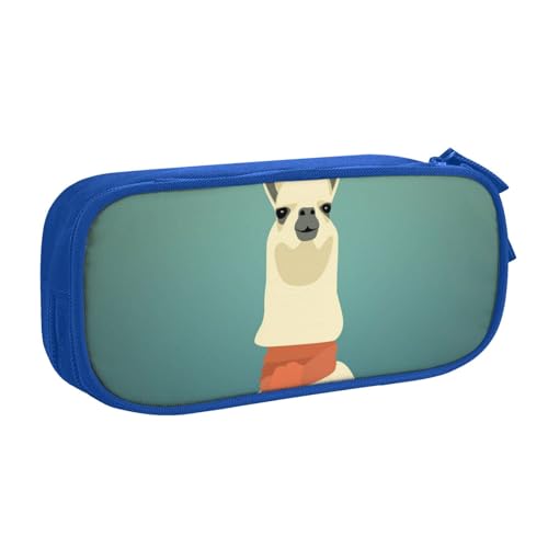 KUDGAWGS Lama in A Schal Federmäppchen für Mädchen und Jungen, große Kapazität, Stiftetasche, Bleistift-Organizer mit Fächern für Schule, Büro, Kinder, Teenager, Erwachsene, Schwarz, blau, KUDGAWGS Lama in A Schal Federmäppchen für Mädchen und Jungen, große Kapazität, Stiftetasche, Bleistift-Organizer mit Fächern für Schule, Büro, Kinder, Teenager, Erwachsene, Schwarz, blau, von KUDGAWGS