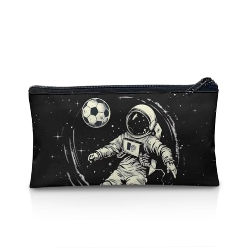 KUIFORTI Federmäppchen für Kinder, Jungen, niedliches Federmäppchen, großes Schreibwaren-Organizer, Federmäppchen, Fußball-Astronaut, Einheitsgröße, Taschen-Organizer von KUIFORTI