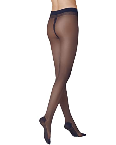 KUNERT Cotton Sole Strumpfhose, atmungsaktive Nylonstrumpfhose Damen 20 den Optik matt, transparente Feinstrumpfhose (blau), Menge: 1 Stück, 38 (Herstellergröße: 38/40) von KUNERT