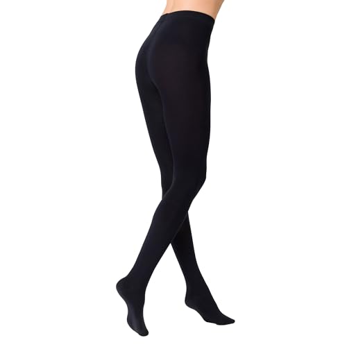 KUNERT Damen Strumpfhose Sensual Cotton wärmend 130 DEN Marine 0360 42/44 von KUNERT