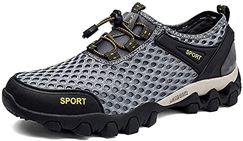 KUXUAN Fahrradschuhe Herren Sommer Outdoor Freizeit Rennrad Schuhe,Nicht Abschließbare Mountainbike-Sportschuhe,Geeignet Zum Radfahren und Bergsteigen,Grey-40EU von KUXUAN