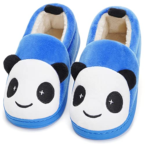 KVbabby Hausschuhe Mädchen Pantoffeln Plüsch Jungen Baumwolle Pantoffeln Kinder Wärme Katze Weiche Hausschuhe Damen Winter Cartoon Leicht rutschfeste Slippers 30-31 EU (Etikettengröße: 210) Blau von KVbabby