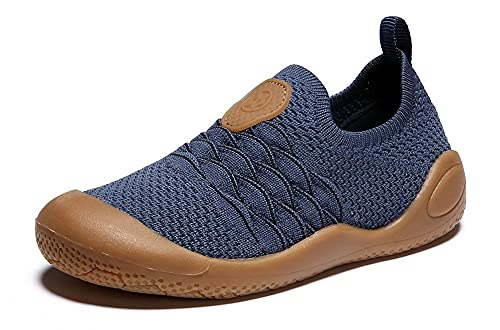 KVbabby Lauflernschuhe Kinder Flache Hausschuhe Kleinkindschuhe Jungen Mädchen Leichte Pantoffeln Turnschuhe Atmungsaktive rutschfest Blau 22 EU von KVbabby