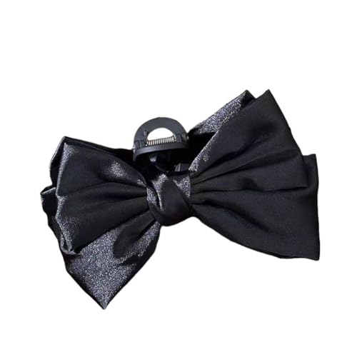 Haarspange mit Schleife, elegant, doppelseitig, groß, Satin, Haarnadeln, Haarschmuck, Schleife, Haarnadeln, Netz, Chiffon, Damen-Haarspange, elegante Kralle, Seidennetz-Haar von KWJNH