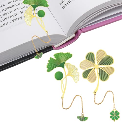 2 Stück Metall Leaf Lesezeichen, Metall Lesezeichen Anhänger Lesezeichen, Grün Bookmark mit Anhänger für Lehrer, Studenten, Kinder, Leser, Freunde 2 Stück Metall Leaf Lesezeichen, Metall Lesezeichen Anhänger Lesezeichen, Grün Bookmark mit Anhänger für Lehrer, Studenten, Kinder, Leser, Freunde von KWKPR