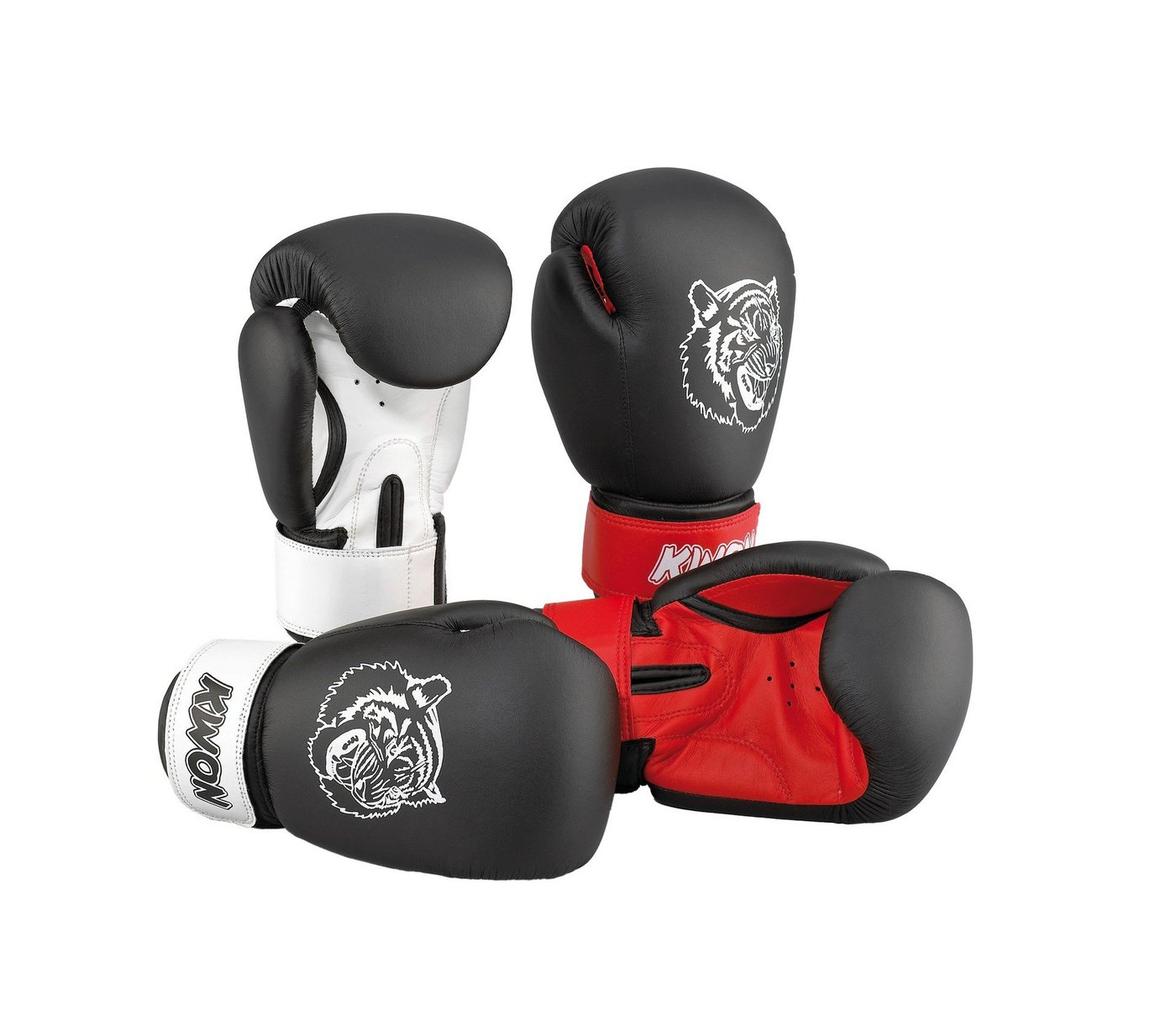 KWON Boxhandschuhe Tiger Junior Kinder Box-Handschuhe Boxen Kickboxen Kids klein 10 UZ (2 Farben, 1 Paar), anatomisch optimale Dämpfung von KWON