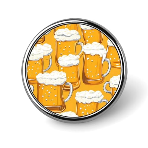 Beer Mugs Pattern Round Lapel Pins Decorative Metal Brooches Funny Button Badge for Clothing Bag Hat Gifts Beer Mugs Pattern Round Lapel Pins Decorative Metal Brooches Funny Button Badge for Clothing Bag Hat Gifts von KWQDOZF