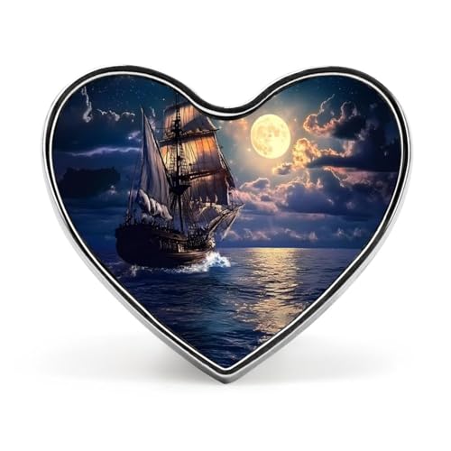Boat Seascape And Moon in The Sky Brooch Pins Heart Badge Collar Lapel Pins Dress Coat Accessories for Women Men Boat Seascape And Moon in The Sky Brooch Pins Heart Badge Collar Lapel Pins Dress Coat Accessories for Women Men von KWQDOZF