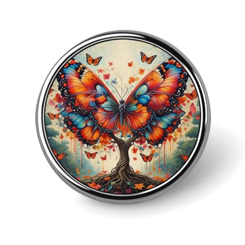 Butterfly Tree Funny Round Lapel Pins Metal Button Brooch Badge Tie Hats Clothes Decoration for Men Women Butterfly Tree Funny Round Lapel Pins Metal Button Brooch Badge Tie Hats Clothes Decoration for Men Women von KWQDOZF