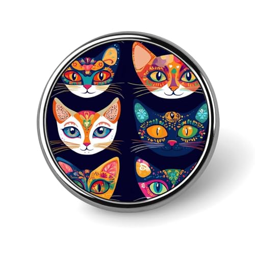 Folk Art Cats Brooch Pins for Women Men Cute Badge Lapel Pins for Backpack Dress Accessories Folk Art Cats Brooch Pins for Women Men Cute Badge Lapel Pins for Backpack Dress Accessories von KWQDOZF