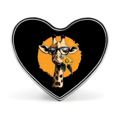 Giraffe Printed Brooch Pins Heart Badge Collar Lapel Pins Dress Coat Accessories for Women Men Giraffe Printed Brooch Pins Heart Badge Collar Lapel Pins Dress Coat Accessories for Women Men von KWQDOZF