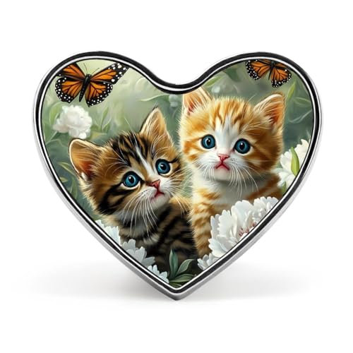 Kitten Playing Butterfly Brooch Pins Heart Badge Collar Lapel Pins Dress Coat Accessories for Women Men Kitten Playing Butterfly Brooch Pins Heart Badge Collar Lapel Pins Dress Coat Accessories for Women Men von KWQDOZF