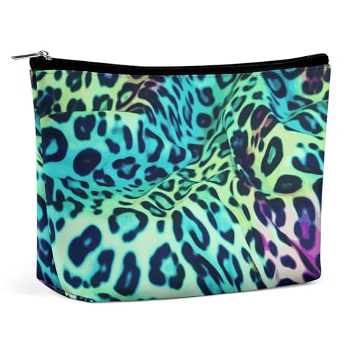 Make-up-Tasche, tragbare Kosmetiktasche, grüner Leoparden-Kulturbeutel, Make-up-Organizer-Etui, große Kapazität, Reißverschlusstasche, Reise-Kulturtasche für Frauen und Männer Make-up-Tasche, tragbare Kosmetiktasche, grüner Leoparden-Kulturbeutel, Make-up-Organizer-Etui, große Kapazität, Reißverschlusstasche, Reise-Kulturtasche für Frauen und Männer von KWQDOZF