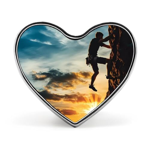 Man Climbing on Rock Mountain Sunset Brooch Pins Heart Badge Collar Lapel Pins Dress Coat Accessories for Women Men Man Climbing on Rock Mountain Sunset Brooch Pins Heart Badge Collar Lapel Pins Dress Coat Accessories for Women Men von KWQDOZF