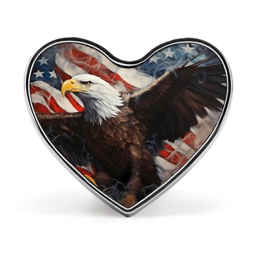 Retro American Flag Bald Eagle Brooch Pins Heart Badge Collar Lapel Pins Dress Coat Accessories for Women Men Retro American Flag Bald Eagle Brooch Pins Heart Badge Collar Lapel Pins Dress Coat Accessories for Women Men von KWQDOZF