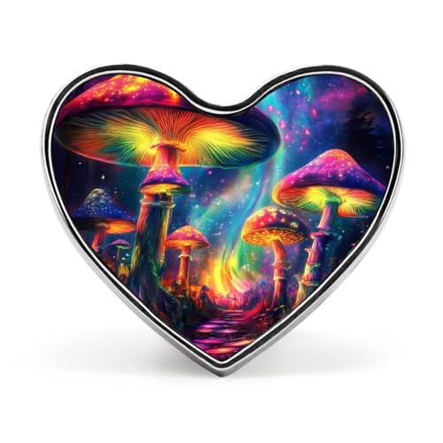 Tie Dye Mushroom Print Brooch Pins Heart Badge Collar Lapel Pins Dress Coat Accessories for Women Men Tie Dye Mushroom Print Brooch Pins Heart Badge Collar Lapel Pins Dress Coat Accessories for Women Men von KWQDOZF