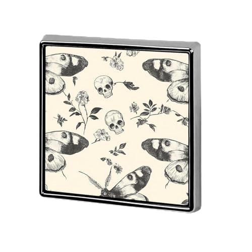 Totenkopfmotte, gruselige schwarze Blume, quadratische Revers-Krawattennadeln, lustige Brosche, Anstecknadel, Knopf, Abzeichen, Hut, Kleidung, Zubehör für Männer und Frauen Totenkopfmotte, gruselige schwarze Blume, quadratische Revers-Krawattennadeln, lustige Brosche, Anstecknadel, Knopf, Abzeichen, Hut, Kleidung, Zubehör für Männer und Frauen von KWQDOZF