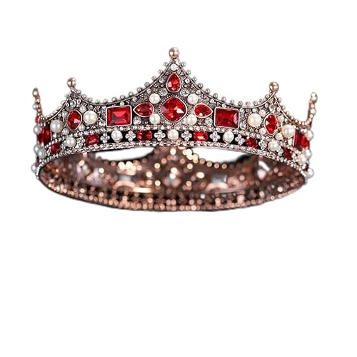 Haarschmuck Krone Tiaras für Frauen Europäischer Gerichtshof Retro Barock Königin Krone Perlenlegierung rundes Braut Kopfbedecker Hochzeitskleid Accessoires Krone (Farbe: Rhodium plattiert, Größe: Haarschmuck Krone Tiaras für Frauen Europäischer Gerichtshof Retro Barock Königin Krone Perlenlegierung rundes Braut Kopfbedecker Hochzeitskleid Accessoires Krone (Farbe: Rhodium plattiert, Größe: von KXQYIKYI