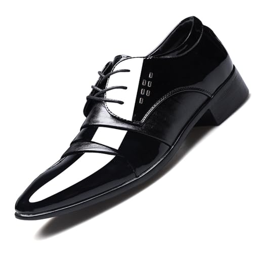 KYOESCAI Anzugschuhe Herren Klassischer Schnürschuhe Derby Schwarz Hochzeitsschuhe Business Schuhe,Schwarz,39 EU von KYOESCAI