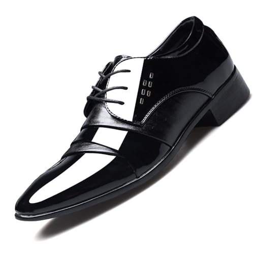 KYOESCAI Anzugschuhe Herren Klassischer Schnürschuhe Derby Schwarz Hochzeitsschuhe Business Schuhe,Schwarz,40 EU von KYOESCAI