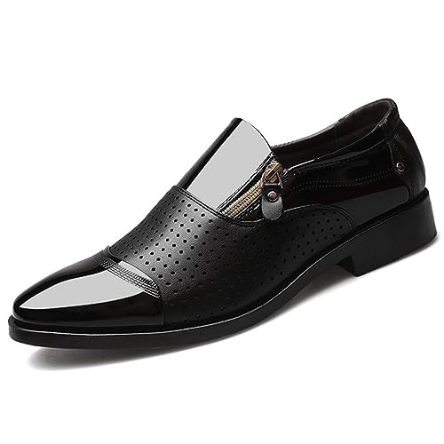 KYOESCAI Anzugschuhe Herren Mokassins Formale Klassischer Business Derby Oxford Hochzeit Fahrschuhe Schuhe,Schwarz,38 EU von KYOESCAI