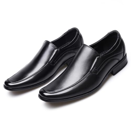 KYOESCAI Anzugschuhe Herren Quadratische Zehe PU Lederschuhe Klassischer Business Derby Oxford Hochzeit Schuhe Für Herren,Schwarz,39 EU von KYOESCAI