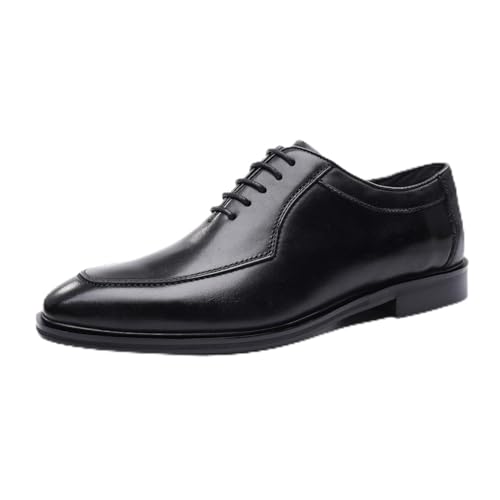 KYOESCAI Anzugschuhe Herren Schwarz Lederschuhe Klassischer Business Schnürschuhe Oxford Derby Hochzeit Schuhe,Schwarz,43 EU von KYOESCAI