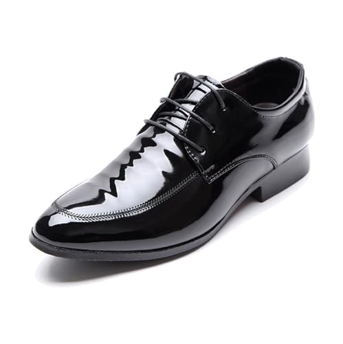 KYOESCAI Anzugschuhe Herren Schwarz Lederschuhe Schnürschuhe Klassischer Business Derby Oxford Hochzeit Schuhe,Schwarz,38 EU von KYOESCAI