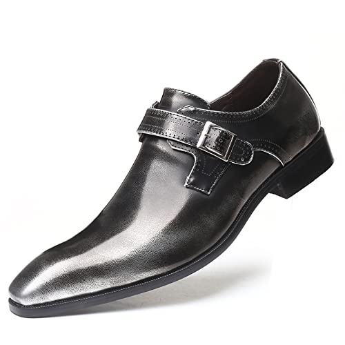 KYOESCAI Herren Anzugschuhe Klassischer Business Derby Oxford Hochzeit Schuhe Comfort Halbschuhe Bootsschuhe Fahrende Schuhe,Grau,41 EU von KYOESCAI