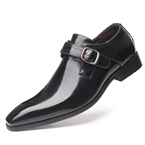 KYOESCAI Herren Anzugschuhe Klassischer Business Derby Oxford Hochzeit Schuhe Comfort Halbschuhe Bootsschuhe Fahrende Schuhe,Schwarz,39 EU von KYOESCAI