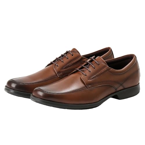 KYOESCAI Herren Anzugschuhe Klassischer Business Derby Oxford Hochzeit Schuhe Schnürschuh Quadratische Zehe Lederschuhe,Braun,40 EU von KYOESCAI