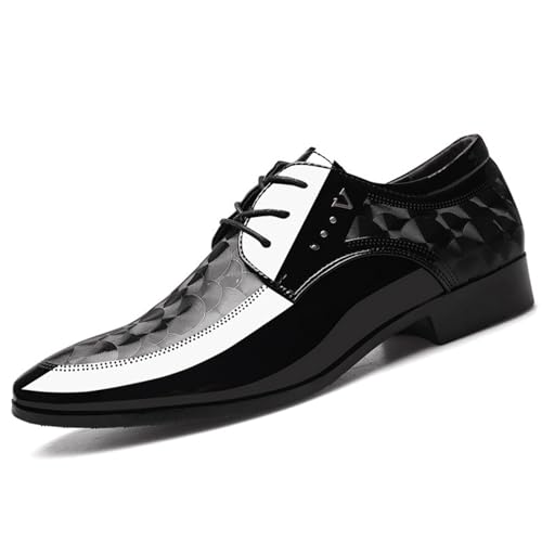 KYOESCAI Herren Anzugschuhe Klassischer Business Derby Oxford Hochzeit Schuhe Schwarz Schnürschuh,Schwarz,39 EU von KYOESCAI