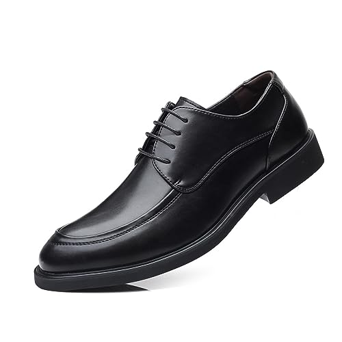 KYOESCAI Herren Anzugschuhe Schnürhalbschuhe Klassischer Business Derby Hochzeit Schuhe Für Formale Moderne,Schwarz,42 EU von KYOESCAI