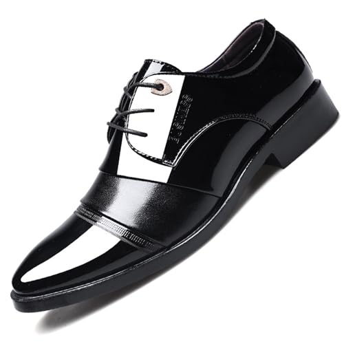 KYOESCAI Herren Anzugschuhe Schnürhalbschuhe Klassischer Business Derby Oxford Hochzeit Schuhe Arbeitsschuhe,Schwarz,39 EU von KYOESCAI