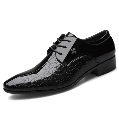 KYOESCAI Herren Anzugschuhe Schnürhalbschuhe Klassischer Business Derby Oxford Hochzeit Schuhe Schnürschuh,Schwarz,38 EU von KYOESCAI