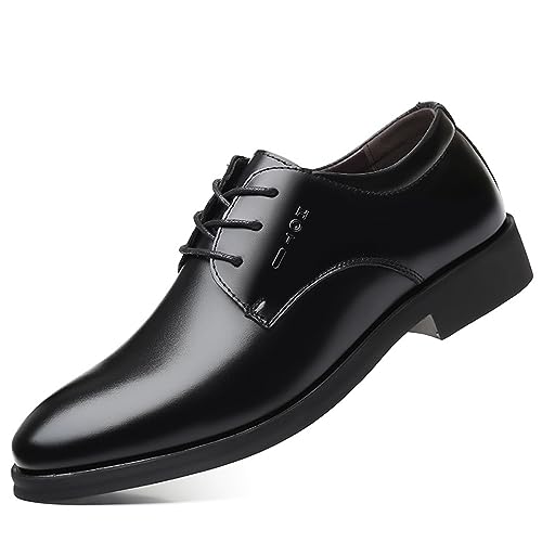 KYOESCAI Herren Anzugschuhe Schnürhalbschuhe Klassischer Business Oxford Hochzeit Derby Schuhe Schnürschuh,Schwarz,39 EU von KYOESCAI