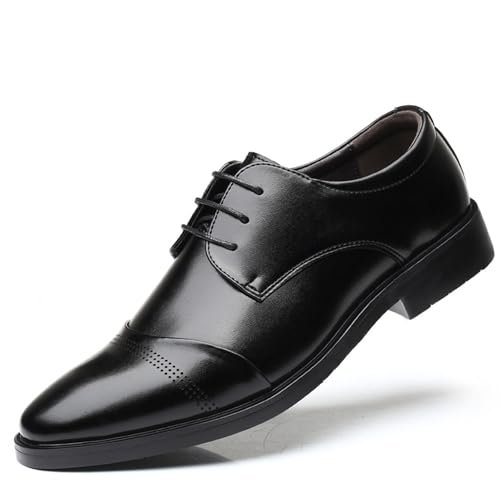 KYOESCAI Herren Brogue Anzugschuhe Schnürhalbschuhe Klassische Oxford Hochzeit Business Schuhe,Schwarz,38 EU von KYOESCAI