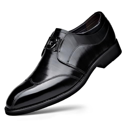 KYOESCAI Herren Schwarz Anzugschuhe Schnürhalbschuhe Klassischer Business Derby Oxford Hochzeit Schuhe,Schwarz,38 EU von KYOESCAI