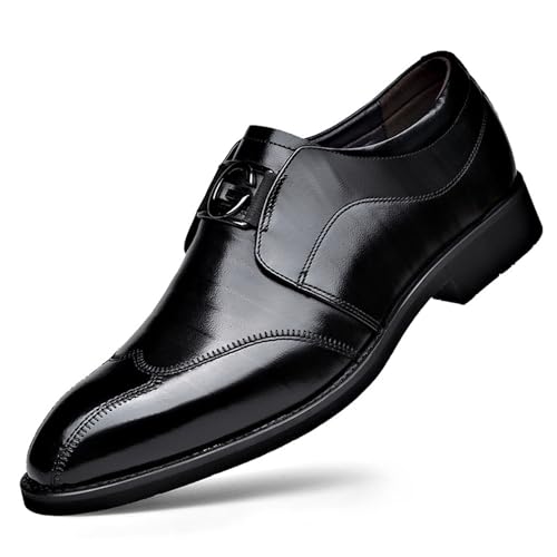 KYOESCAI Herren Schwarz Anzugschuhe Schnürhalbschuhe Klassischer Business Derby Oxford Hochzeit Schuhe,Schwarz,39 EU von KYOESCAI